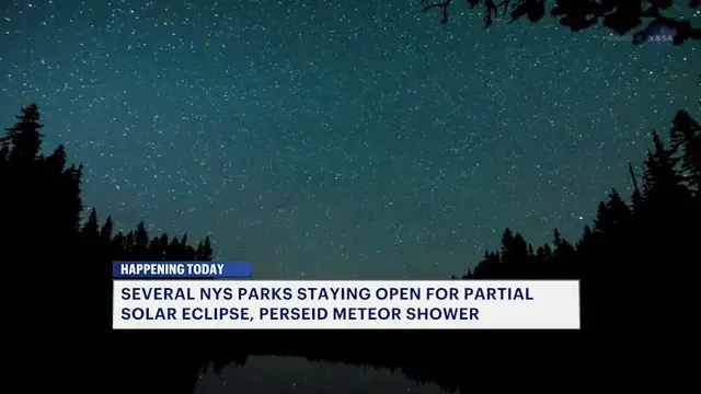 Video thumbnail for Look up, Long Island. Parks to stay open today for partial solar eclipse, meteor shower