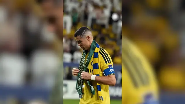 Video thumbnail for Ronaldo waves Saudi-flag scarf after match interrupted by missile alert