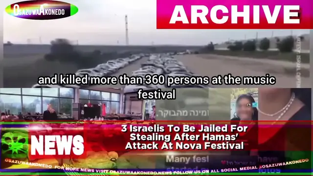 Video thumbnail for 3 Israelis To Be Jailed For Stealing After Hamas' Attack At Nova Festival