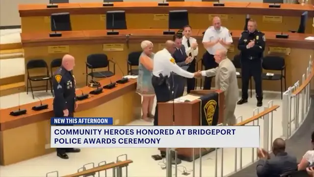 Video thumbnail for Bridgeport Police honor 'community heroes' at City Hall ceremony