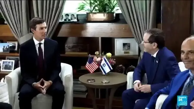 Video thumbnail for In Jerusalem, US negotiator Jared Kushner presses Netanyahu about Gaza deal