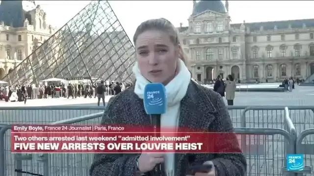 'Video thumbnail for Five new arrests made in Louvre heist after first two charged'