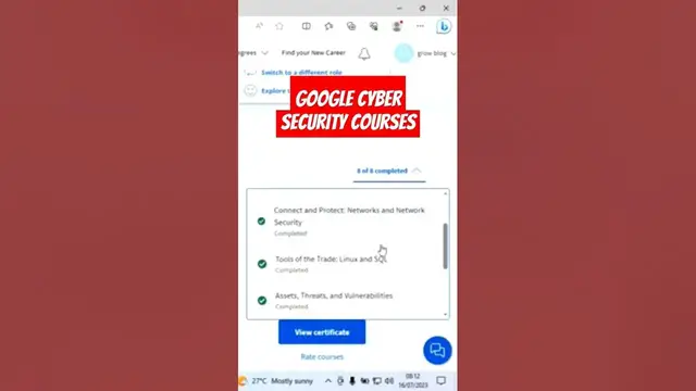 Video thumbnail for Google cyber security specialization courses. #cousera