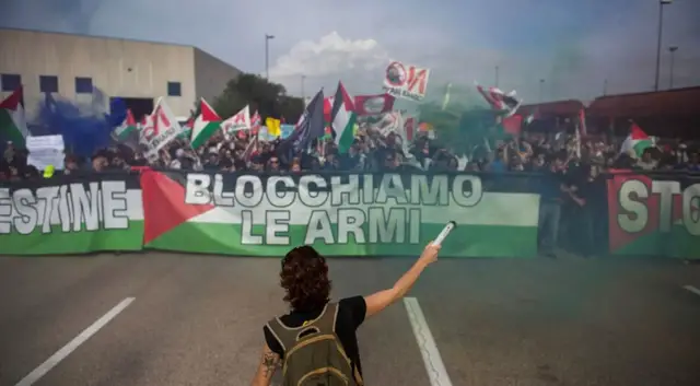 'Video thumbnail for Pro-Palestinian protests, strikes and port blockades held across Italy'