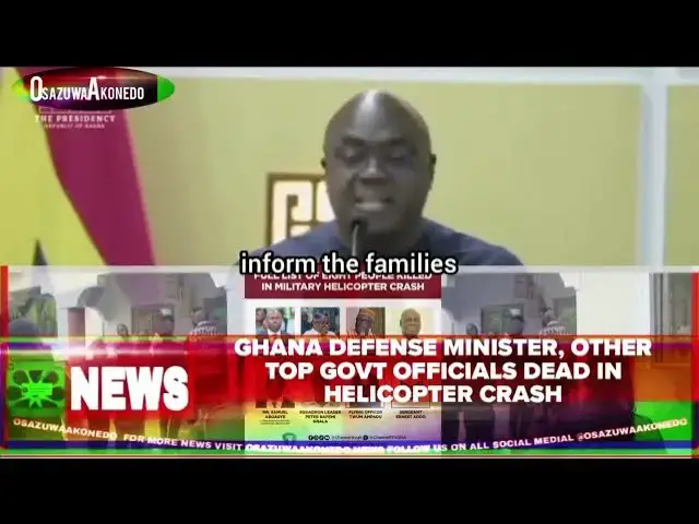 'Video thumbnail for Ghana Defense Minister, Other Top Govt Officials Dead In Helicopter Crash'