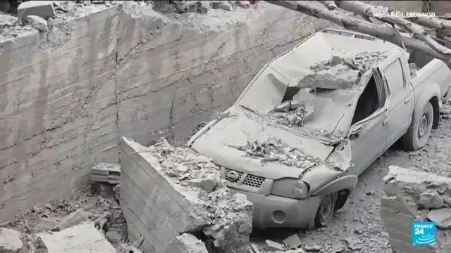 Video thumbnail for Lebanon president calls for US help after deadly Israeli strikes