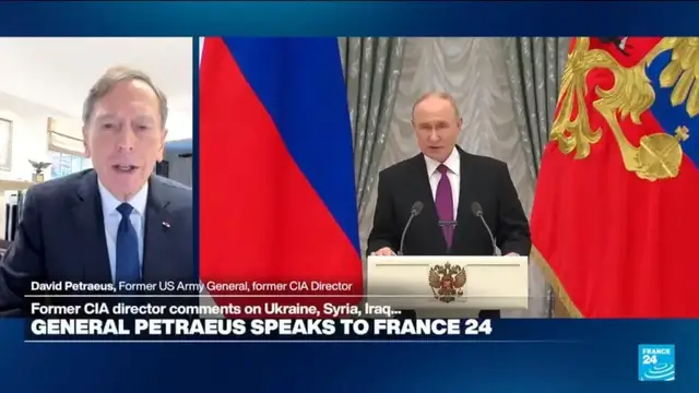 'Video thumbnail for Ex-CIA chief Petraeus: ‘Real opportunity to help Ukraine and crush Russia’s war economy’'
