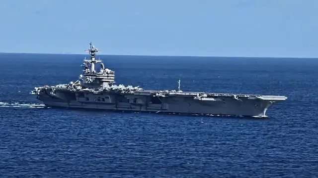 Video thumbnail for U.S. Aircraft Carrier On Patrol • Qualifications NOV 2025