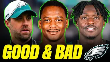 'Video thumbnail for A to Z Sports Philadelphia Eagles: eagles beat chiefs! hurts clutch, but patullo's playcalling questioned'