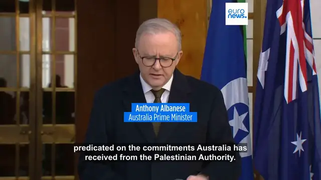 'Video thumbnail for Australia to recognise Palestine in September, PM Anthony Albanese says'