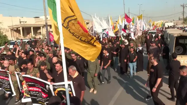 Video thumbnail for Iraq: Funeral held in Baghdad for PMF members killed in US-Saudi airstrikes.