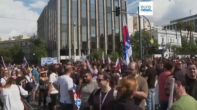 'Video thumbnail for General strike in Greece over working hours disrupts travel and services nationwide'