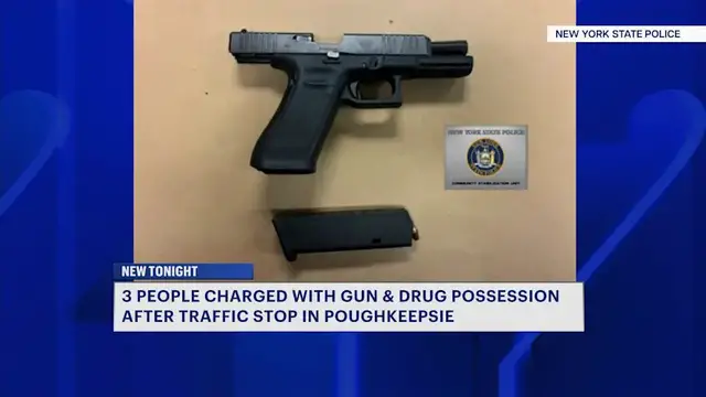 Video thumbnail for 3 charged after loaded glock, suspected fentanyl seized during traffic stop in the City of Poughkeepsie