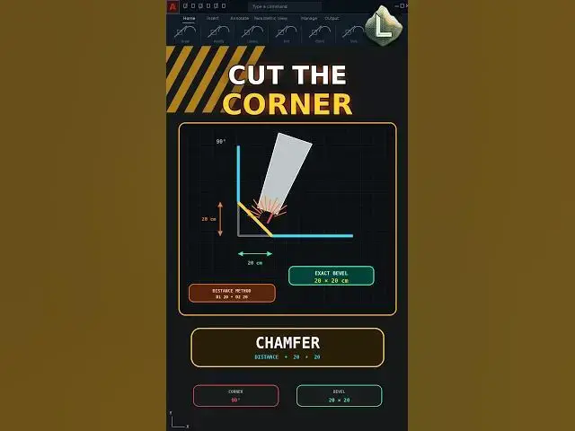 Video thumbnail for AutoCAD CHAMFER: Cut Corners to Exact Distances