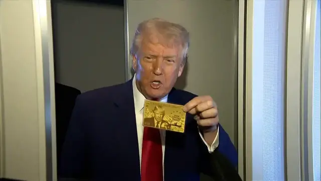 'Video thumbnail for Trump touts $5 million "gold card" visas for pathway to citizenship'