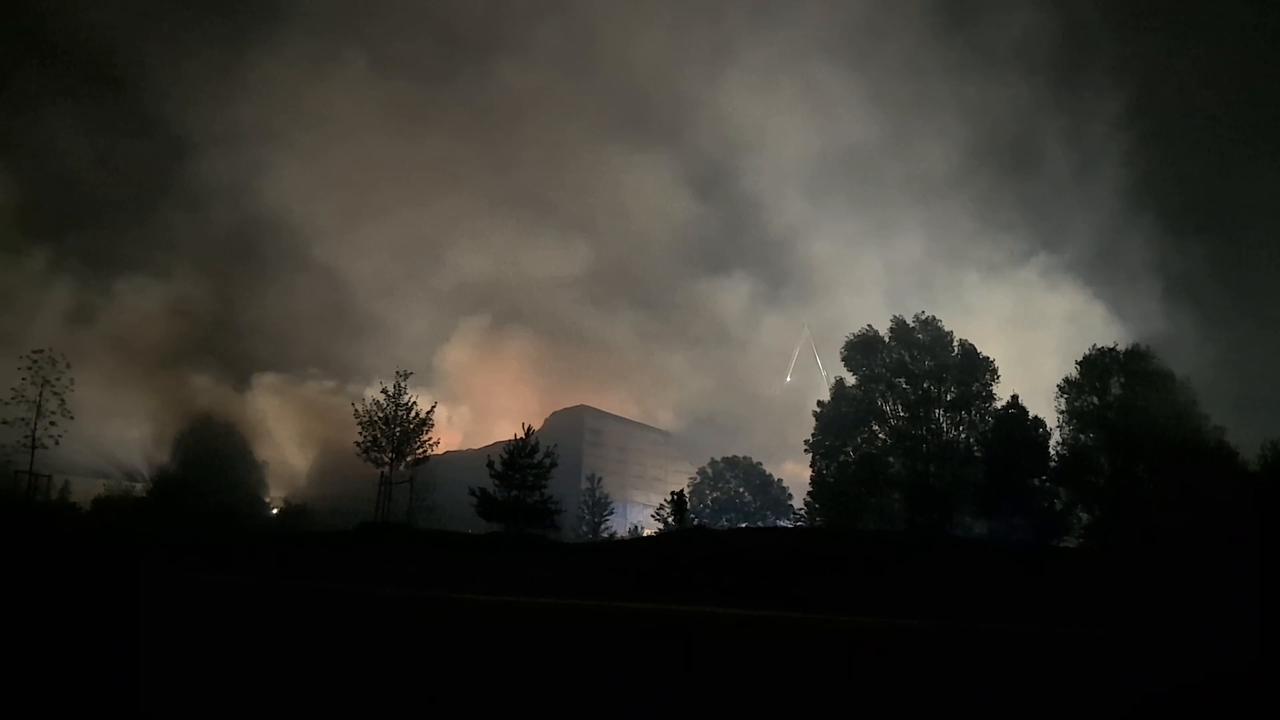 Video thumbnail for France: Large industrial fire breaks out near Paris-Charles de Gaulle Airport.
