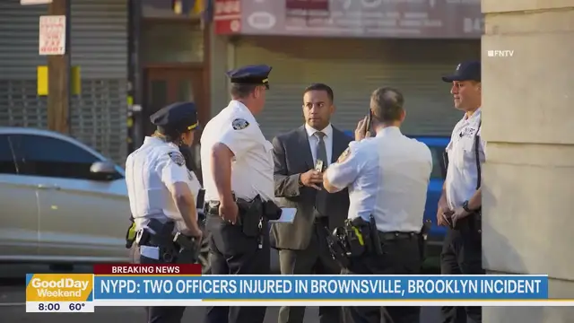'Video thumbnail for Officers injured in Brooklyn shooting; Mayoral candidates hit campaign trail | Good Day Weekend'