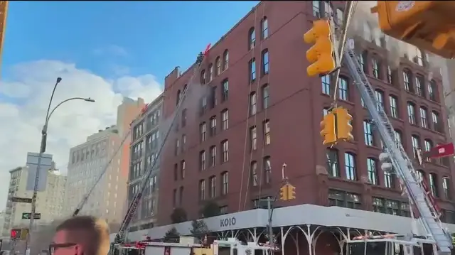 'Video thumbnail for 2 firefighters injured in SoHo apartment fire'
