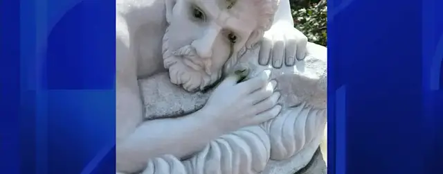 Video thumbnail for Woman wanted for defacing religious statue at New Hyde Park elementary school