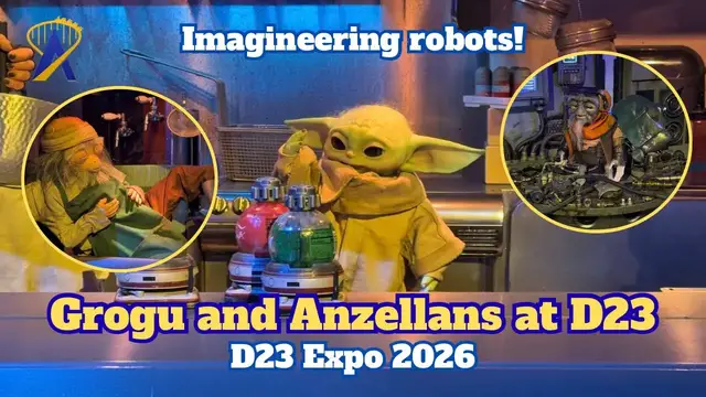 Video thumbnail for Grogu and Anzellans Serving Drinks and Fixing Things at D23 - Star Wars
