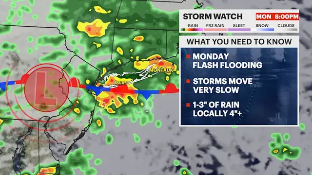 Video thumbnail for STORM WATCH: Flash flood risk expected on Monday