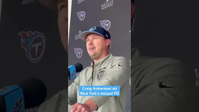 'Video thumbnail for Craig Aukerman on Nick Folk’s first missed FG in a #Titans uniform. #shorts #titanup'