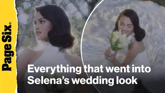 'Video thumbnail for A closer look at Selena Gomez's two Ralph Lauren dresses from Benny Blanco wedding'