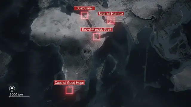 Video thumbnail for Iran: MOTION GRAPHICS - Mounting tensions in Bab el-Mandeb Strait threaten maritime trade.