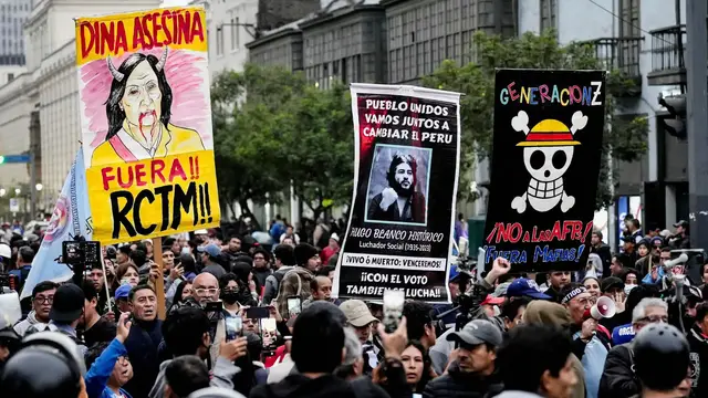 'Video thumbnail for Protesters in Peru demand Boluarte’s resignation as crime and corruption surge'