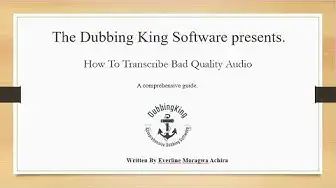 Video thumbnail for How To Transcribe Bad Quality Audio  (Case Study)