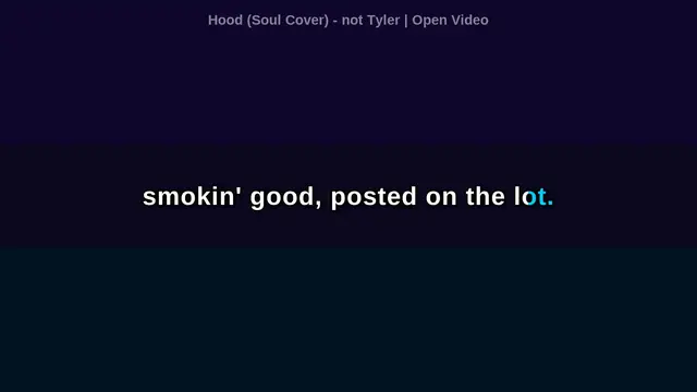 Video thumbnail for (Karaoke w/ Lyrics) Hood (Soul Cover) - not Tyler