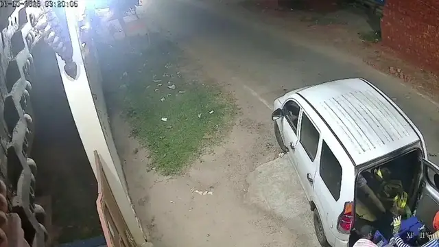 Video thumbnail for India: Late-night ATM heist turns bizarre as thieves rip out entire machine, drive away with it.