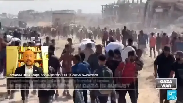 'Video thumbnail for Famine affecting even humanitarian workers in Gaza and threatens life-saving missions, IFRC says'
