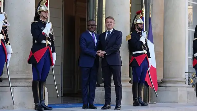 Video thumbnail for Benin's President Wadagni holds talks with Macron during first official visit to France