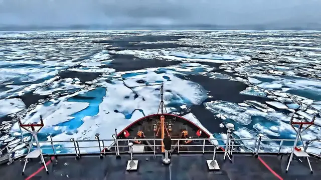 'Video thumbnail for U.S. Coast Guard Cutter Breaks Ice On The Beaufort Sea'