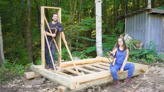 'Video thumbnail for nick and maëla: sauna build update: concrete foundation & first log layer!'