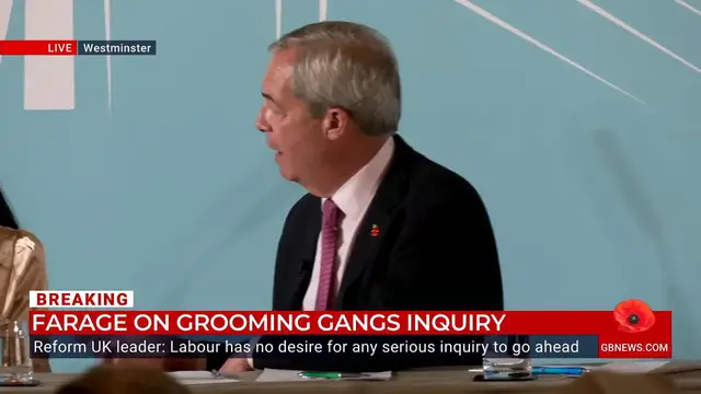 'Video thumbnail for WATCH: GB News's Olivia Utley questions Nigel Farage on grooming gangs committee'