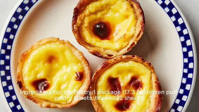 Video thumbnail for Portuguese Custard Tarts (Pastis de Nata) Recipe