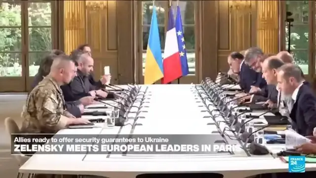'Video thumbnail for Europe 'ready' to offer security guarantees as Zelensky meets leaders in Paris'