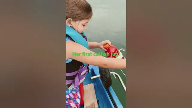 'Video thumbnail for Dropping her first catfish jug in the water full video coming 9/1/2022!'