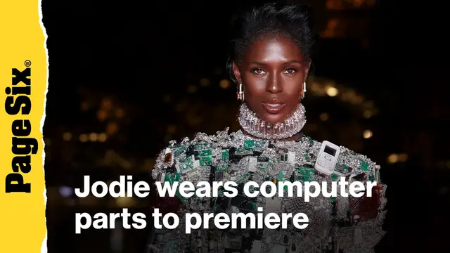 'Video thumbnail for Jodie Turner-Smith wears actual computer parts to 'Tron: Ares' premiere'