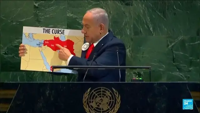 'Video thumbnail for Netanyahu condemns support for Palestinian state at UN after scores walk out'