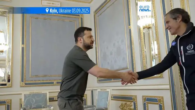 'Video thumbnail for Zelenskyy raises alarm about power outage at Zaporizhzhia nuclear plant'