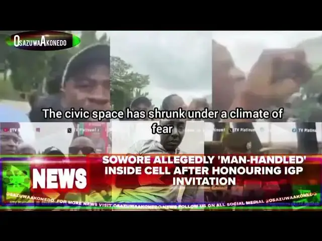 Video thumbnail for Sowore Allegedly 'Man-handled' Inside Cell After Honouring IGP Invitation