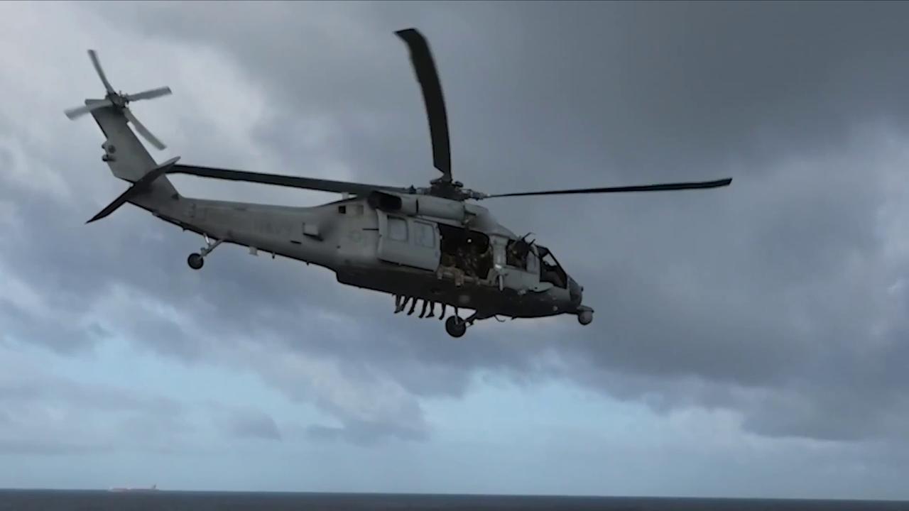 Video thumbnail for India: US Military Stops And Boards Sanctioned Vessel In Indian Ocean.