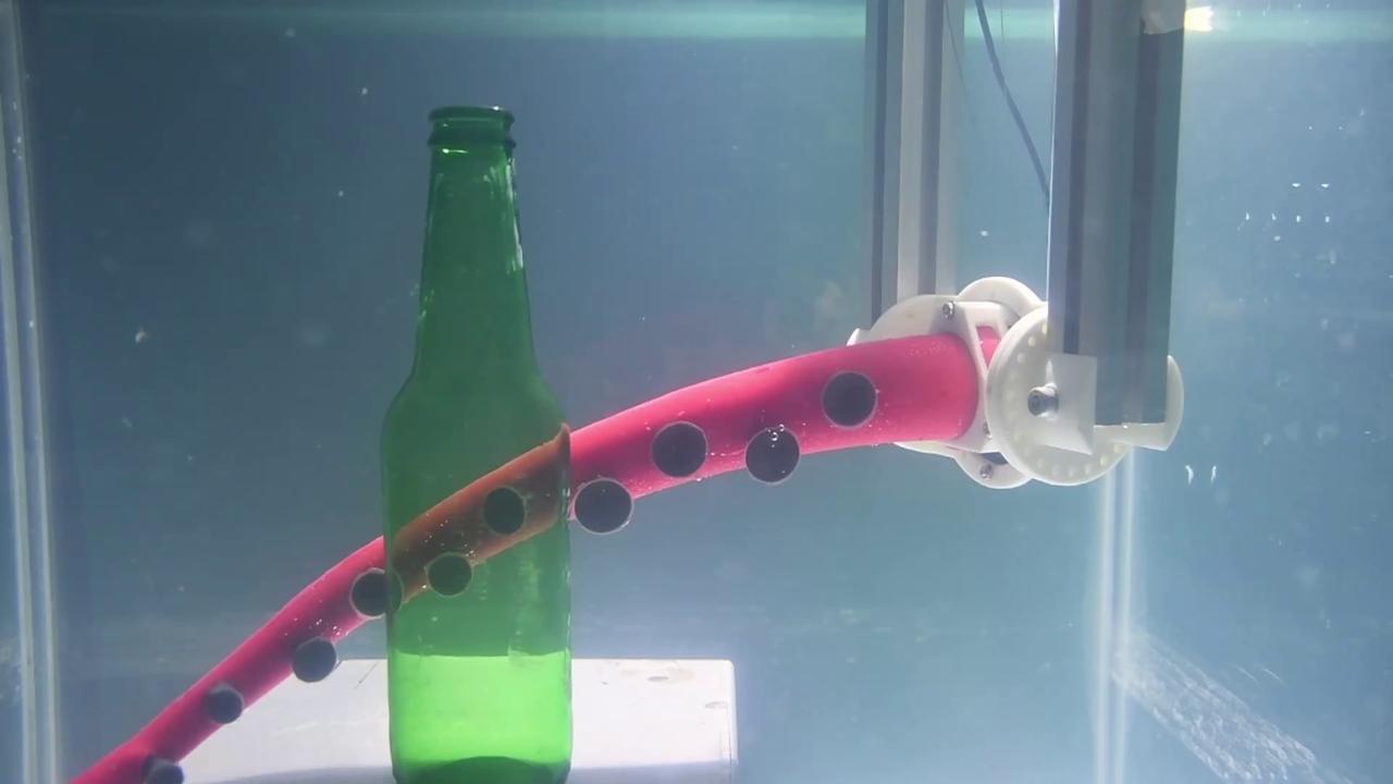 Video thumbnail for Italy: Octopus Robot Arm Handles Objects In Air And Water.