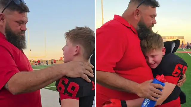 Video thumbnail for Youth Football Player Who Wore Stepdad's Name On Jersey Gets Surprise Adoption Request After Final Game