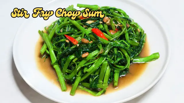 Video thumbnail for Spicy Stir Fry Choy Sum Recipe