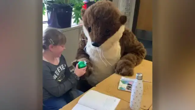 Video thumbnail for Soldier Surprises Stepdaughter With Homecoming In Otter Mascot Costume | Happily TV