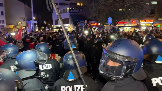 Video thumbnail for Germany: Germany: Police End Pro-Palestinian March in Berlin on October 7 Anniversary.